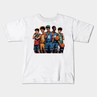 Muscle Basketball Players Anime Manga Manwha Husbando Otaku Kids T-Shirt